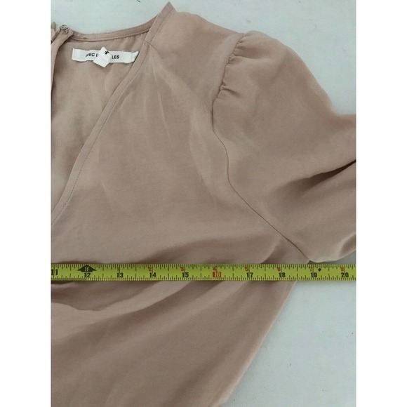 Anthropologie Avec Les Filles | Dress Small Brown V-neck A-line Skater Mini - Picture 4 of 10